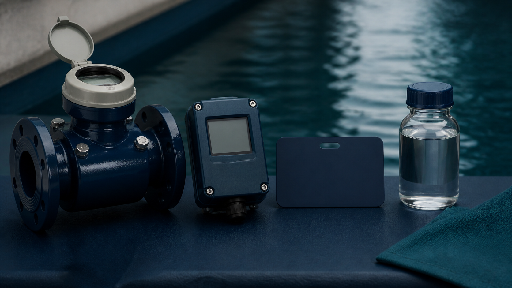 Flow meter, event logger, work card and water sample