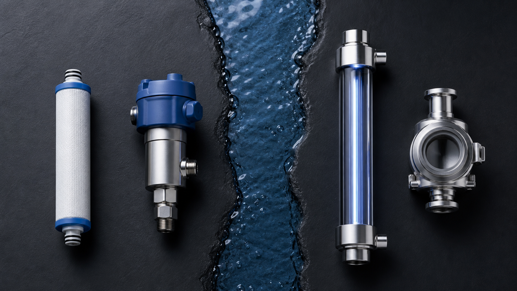 Membrane, sensor, UV sleeve and sampling components