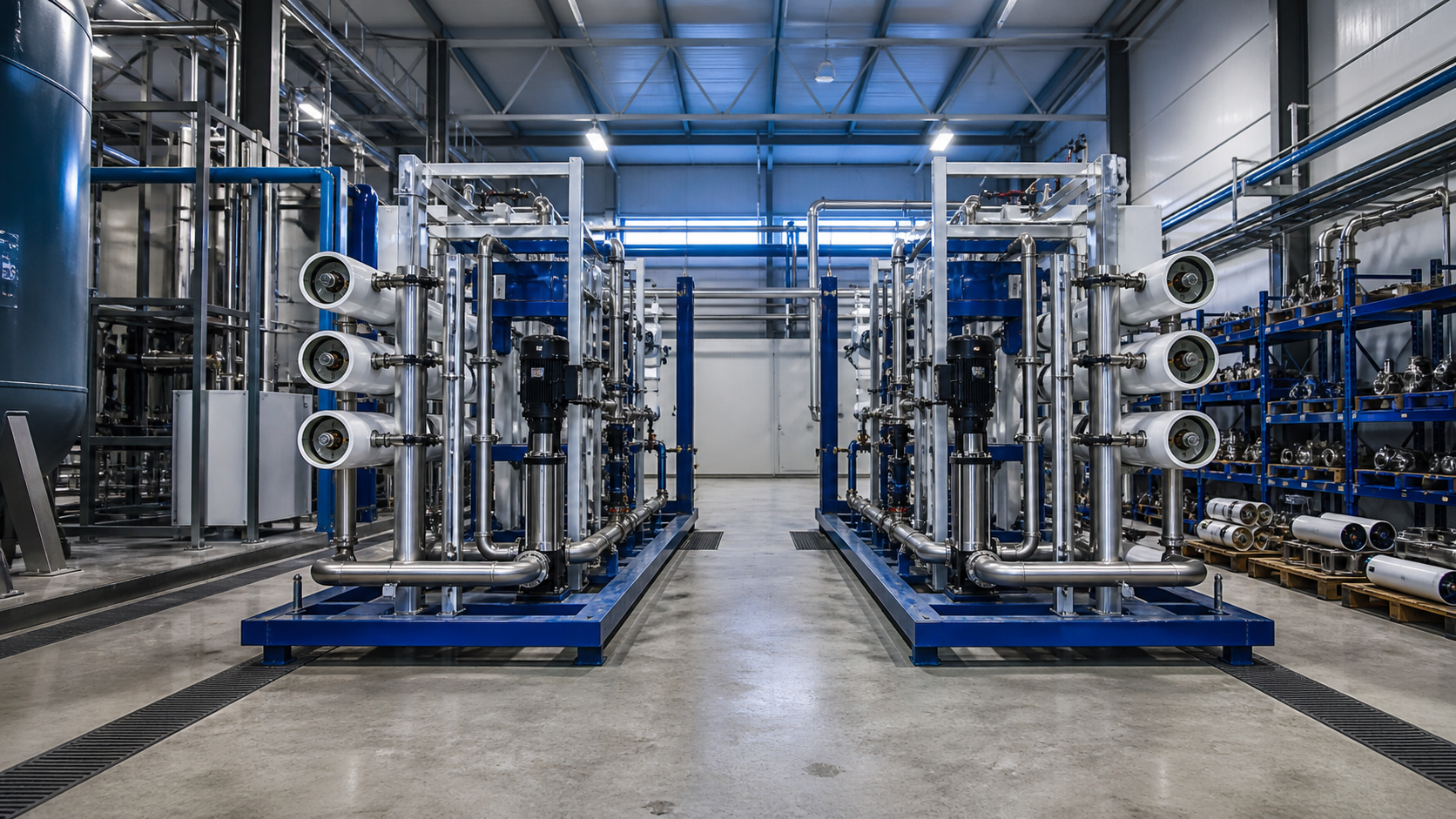 Standard treatment skids with sampling and maintenance access