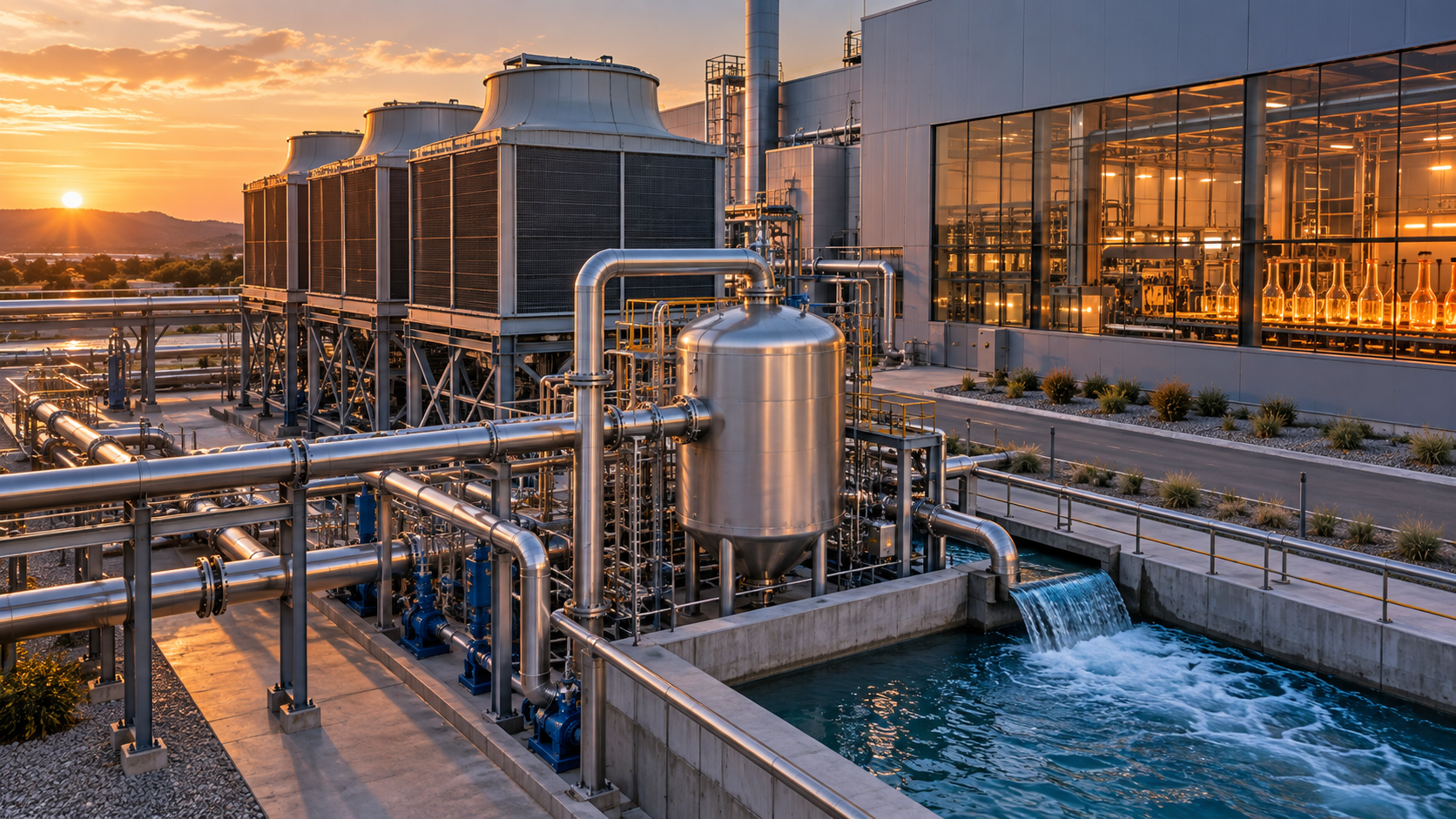 Closed-loop water recovery system at an industrial facility