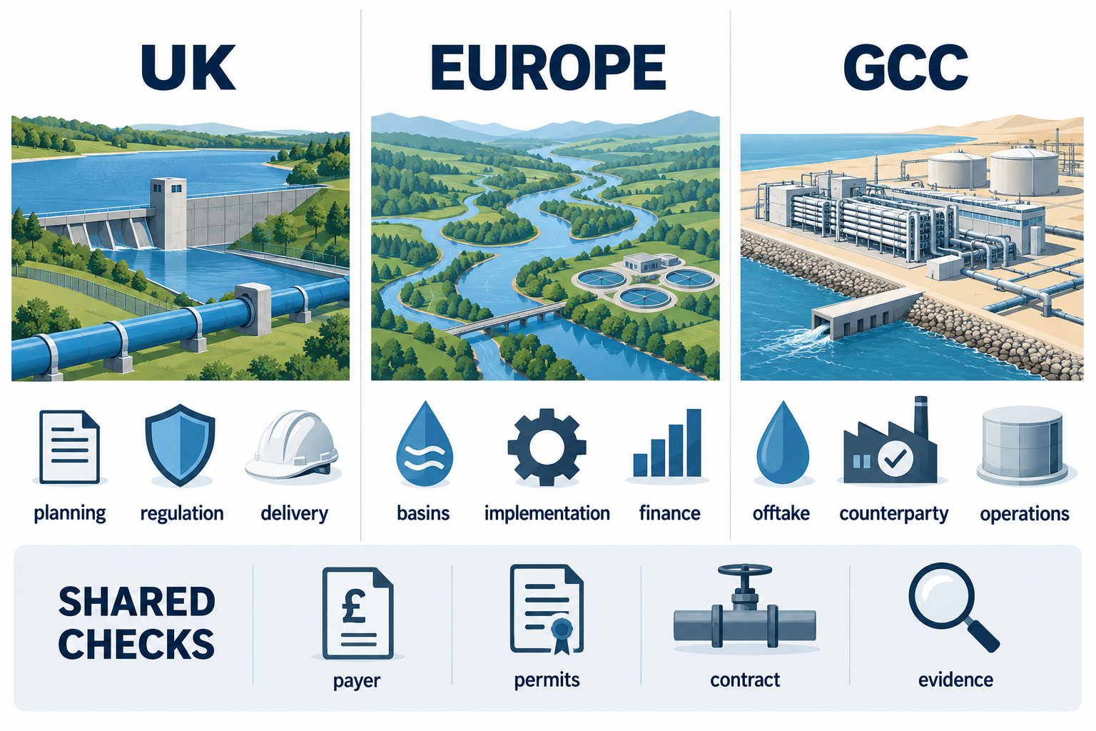 Regional water infrastructure diligence framework for UK, Europe and GCC opportunities